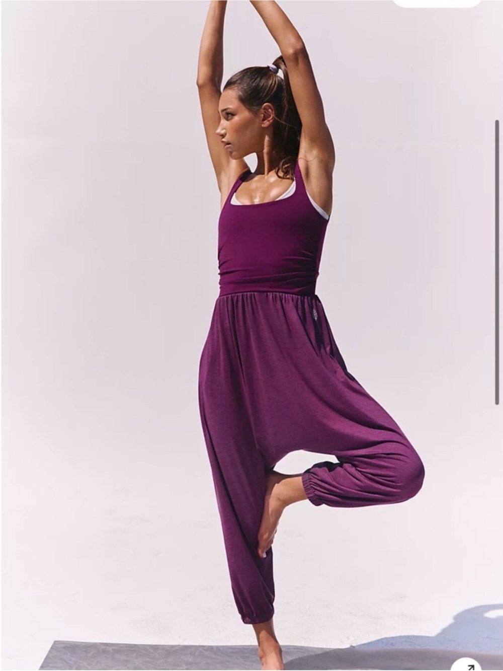 Free People Purple Scoop-Neck Jumpsuit
